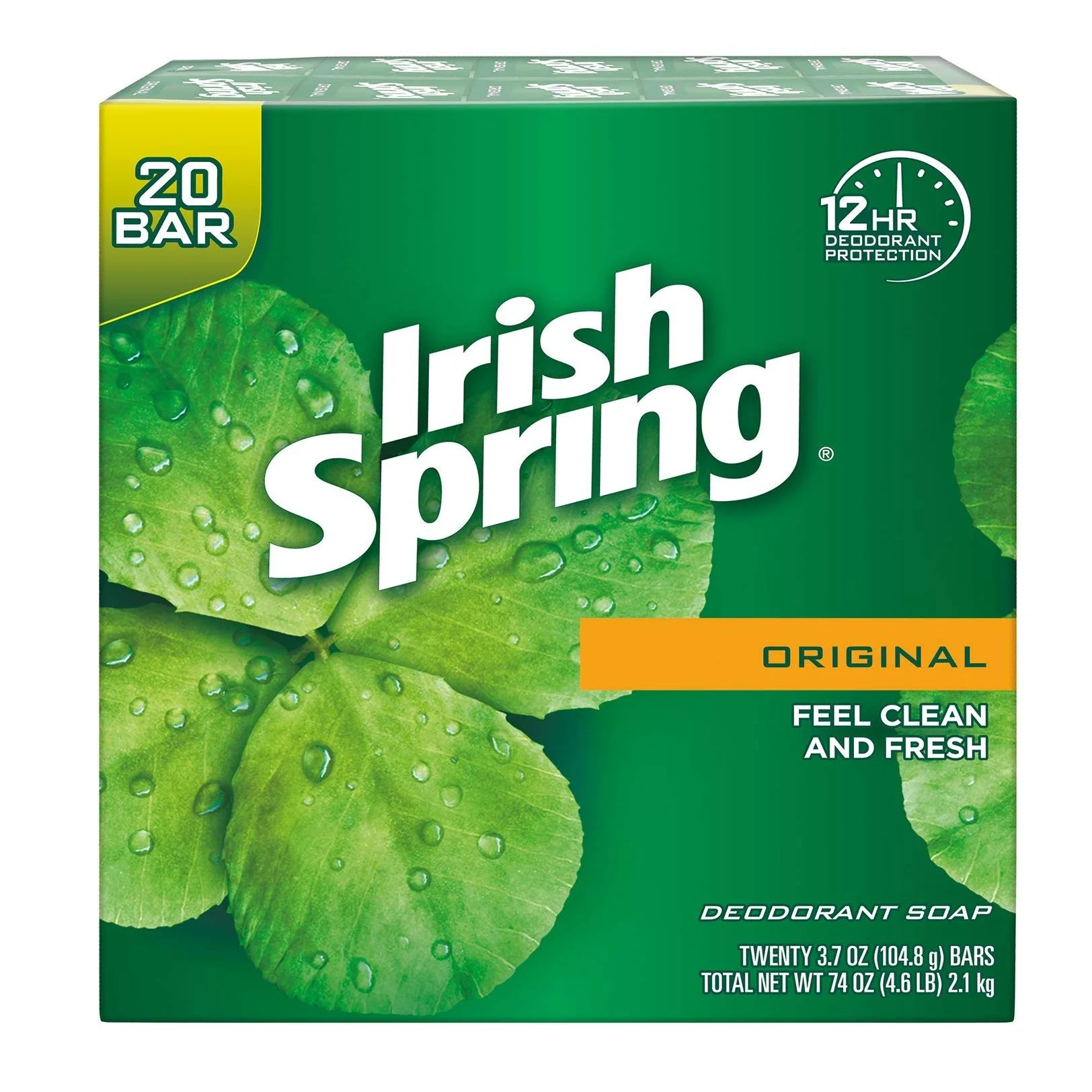 Irish Spring Deodorant Soap Original Bar, 3.7 Ounce (Pack of 3)