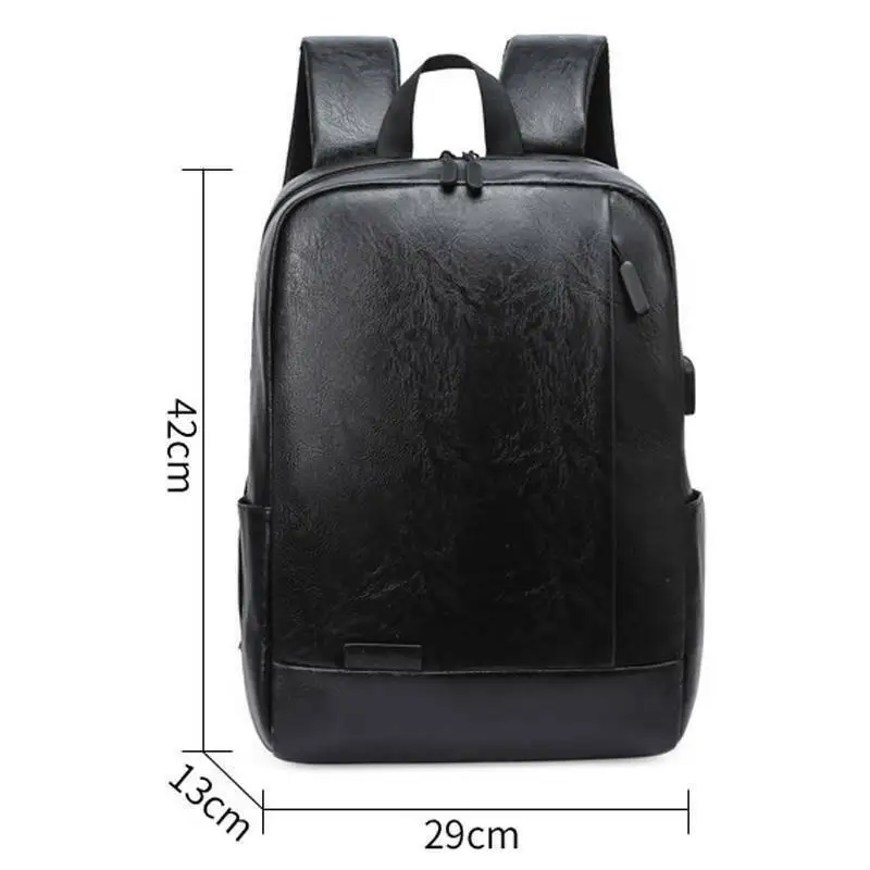 Slim And Expandable Laptop Backpack 16 Inch With USB Connector Business Bag Unisex Black Backpack Men