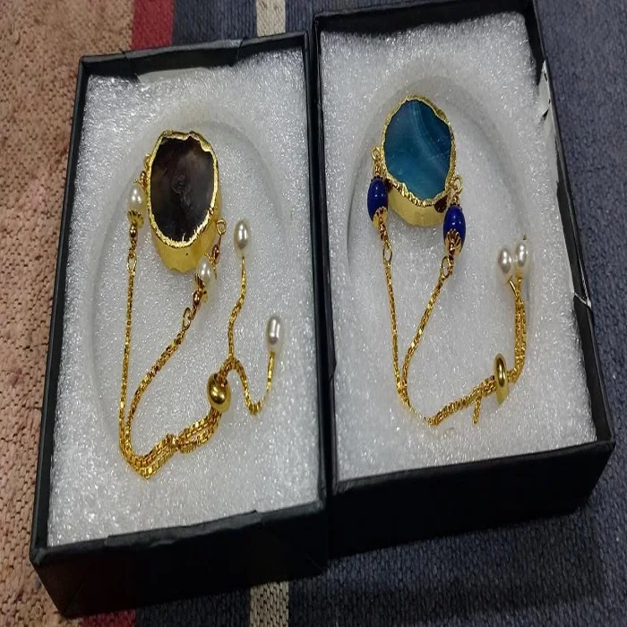 wholesale new design agate rakhi /agate slice rakhi/reiki healing stone:bracelet:rakhi raksha bandhan:gemstone:crystal crafts