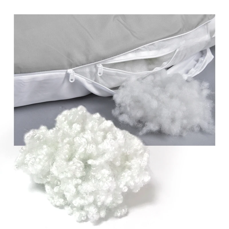 Eco-friendly 3D/7D Recycled Staple Polyester Fiber 15D Virgin Material for Stuffing Hollow Conjugated Siliconized Fiber Filling