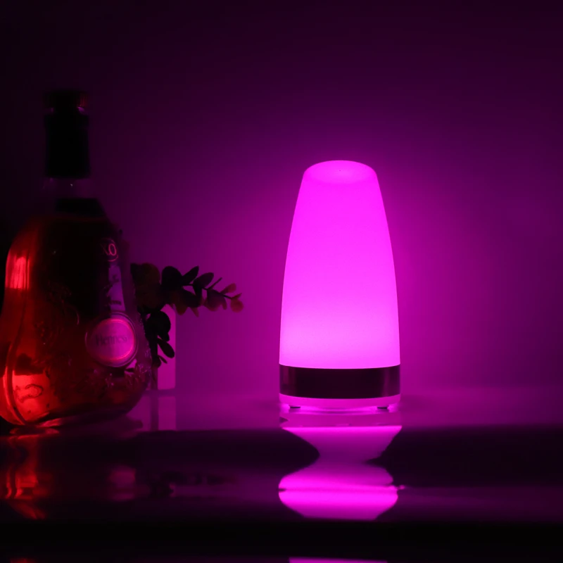 Portable USB Rechargeable Touch Dimming LED Colorful Table Lamp For Desk Bedside Holiday Christmas Gift Party Ambient