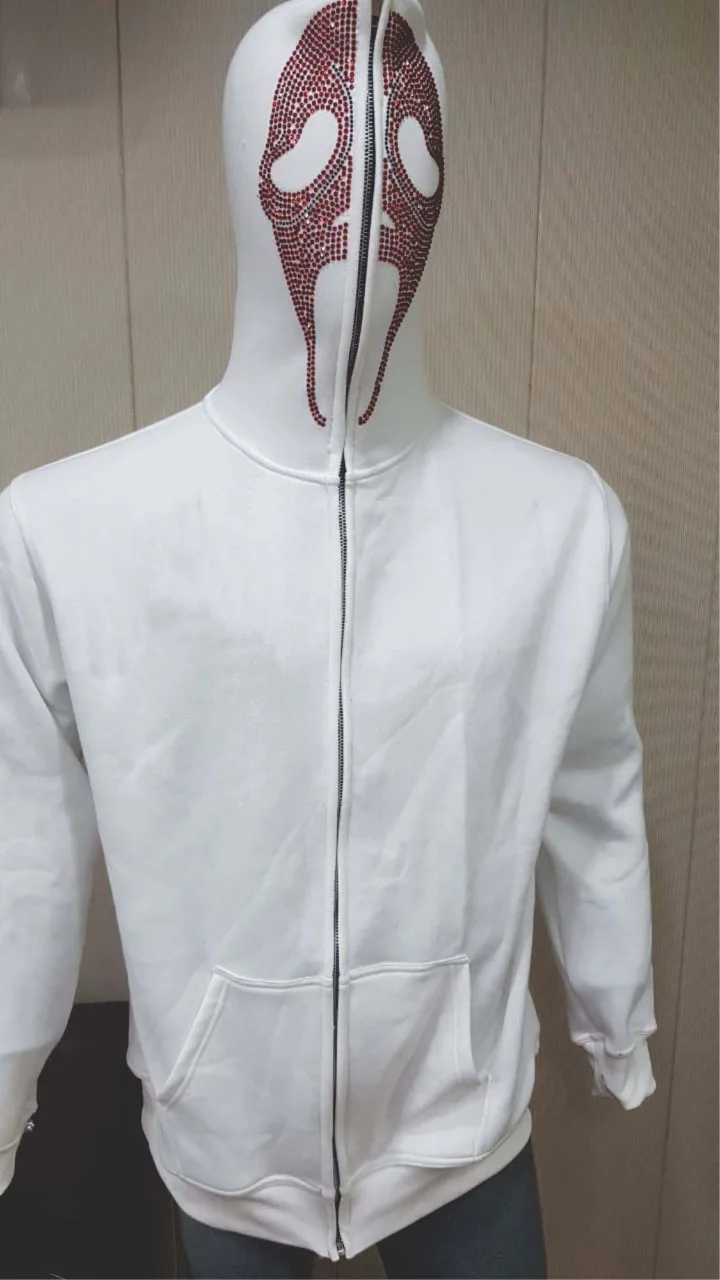 Custom LOGO Men Zipper Hoody Fashion Casual Hip Hop Sports Full Face Zip Hoodies Tops Full Zip Up Hoodie