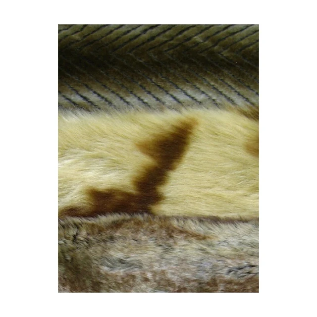 Made in Korea Hot Product Two Tone Fake Fur / Faux Artificial Top Quality Fabric Sturdy and Excellent