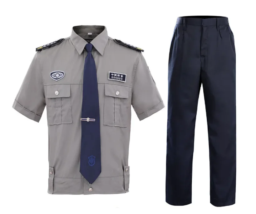 Высококачественная серая Униформа охранника из хлопка и полиэстера повседневное использование от индийского экспортера