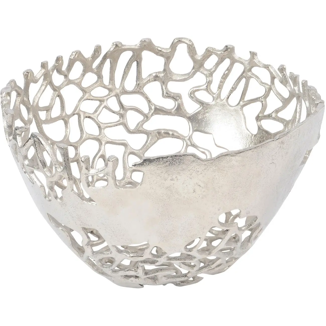 Coral Design Handcrafted Fruit Bowl Luxury Style Gold Plated Silver Nickeled Decorative Tableware Solid Metal Bowls Manufacturer