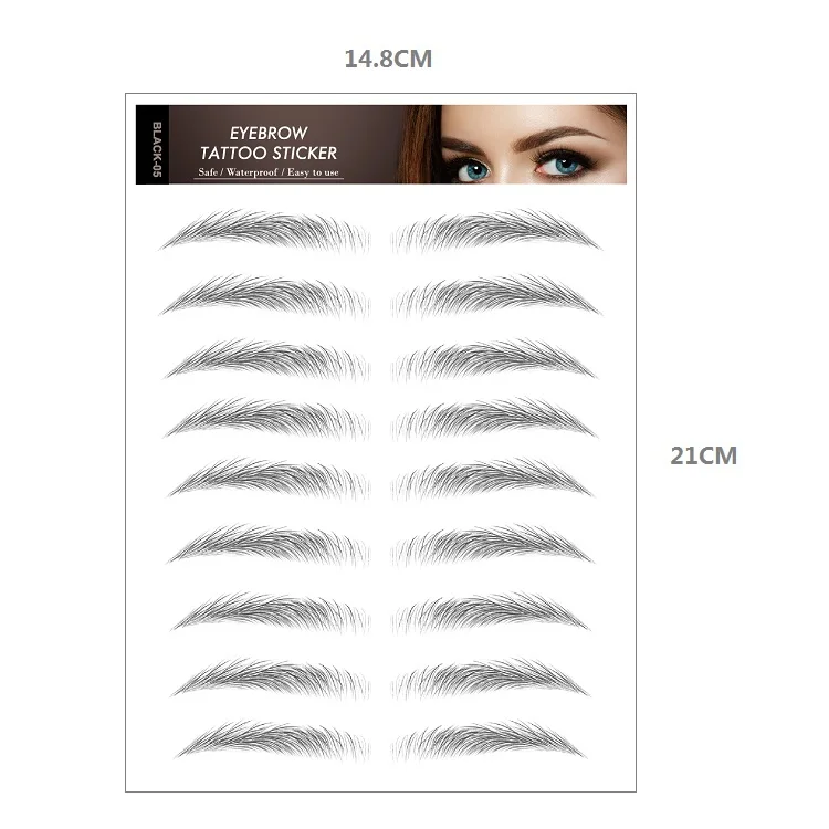 black and brown color waterproof  temporary tattoo eyebrow temporary tattoo stickers