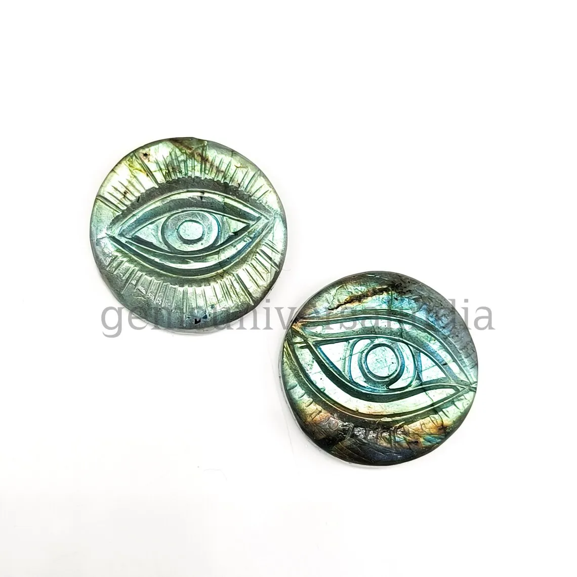 AAA Labradorite Evil Eye Carved Stone, Labradorite Eye Carving, Loose Hand Carved Gemstone for Jewelry Making, Evil Eye Charm