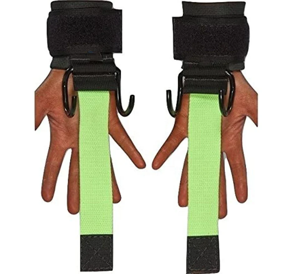 Aolikes Adjustable Non-Slip Weight Lifting Grips Leather Hooks Straps for Deadlifts Pull-ups Heavy Shrugs Wrist Wrap