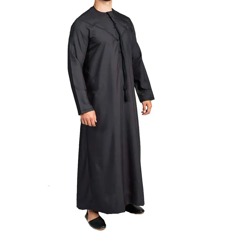 Latest Islamic Clothing Long Sleeve Men Thobe Arab Jubba Arabian Thobe Arab Dress Kaftan For Men Muslim