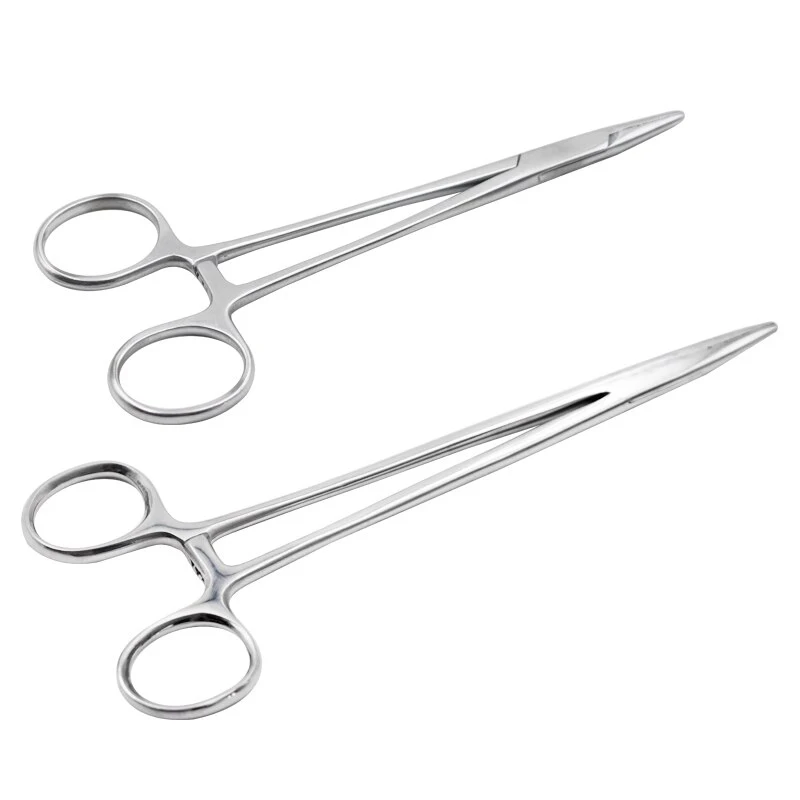 Arterial Forceps Clamp Fish Hook Pliers Stainless Steel 161-8Cm Curved Tip and Straight Tip Forceps Locking Clamp Hemostatic