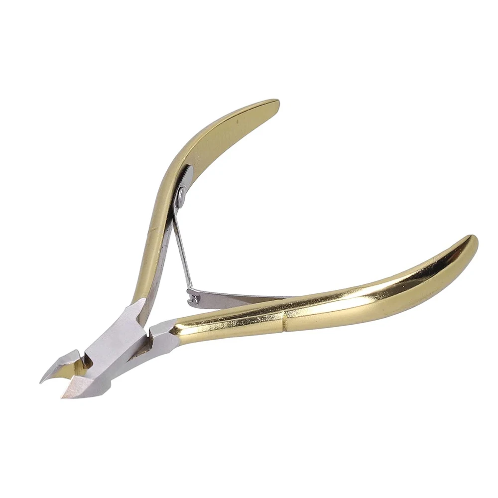 Gold Handle Nail Nipper Metal Steel Sharp Cuticle Nail Clipper Nail Nipper 3mm Tip For Thick And Ingrown Toenails Nipper