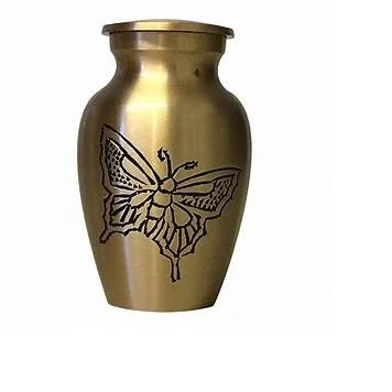 brass butterfly brushed modern adult urn  customised handmade multi finish glazed Urn Brass antique cremation urns
