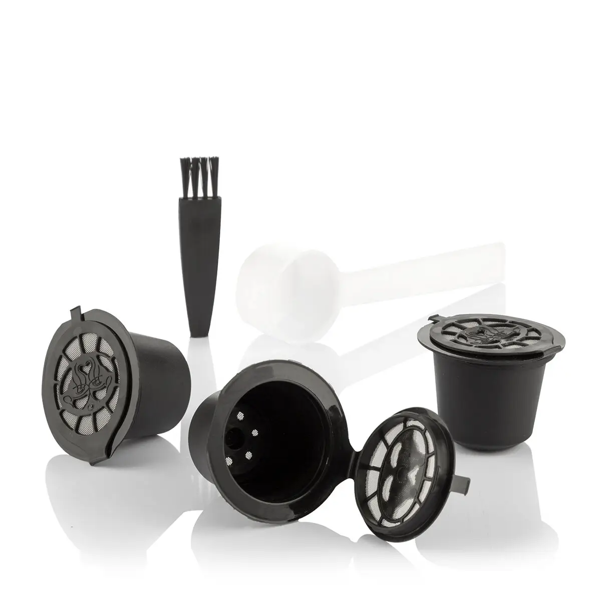Innovagoods Set of 3 Reusable Coffee Capsules | Food Storage Container Black Minimalist Home Kitchen ES Washable: Easy to Clean