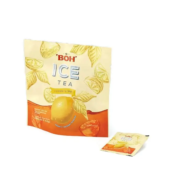BOH ICE TEA LEMON LIME INSTANT & LESS SUGAR WITH STEVIA VITAMIN C [20 SACHET] ORIGINAL CAMERON HIGHLANDS MALAYSIA WHOLESALER