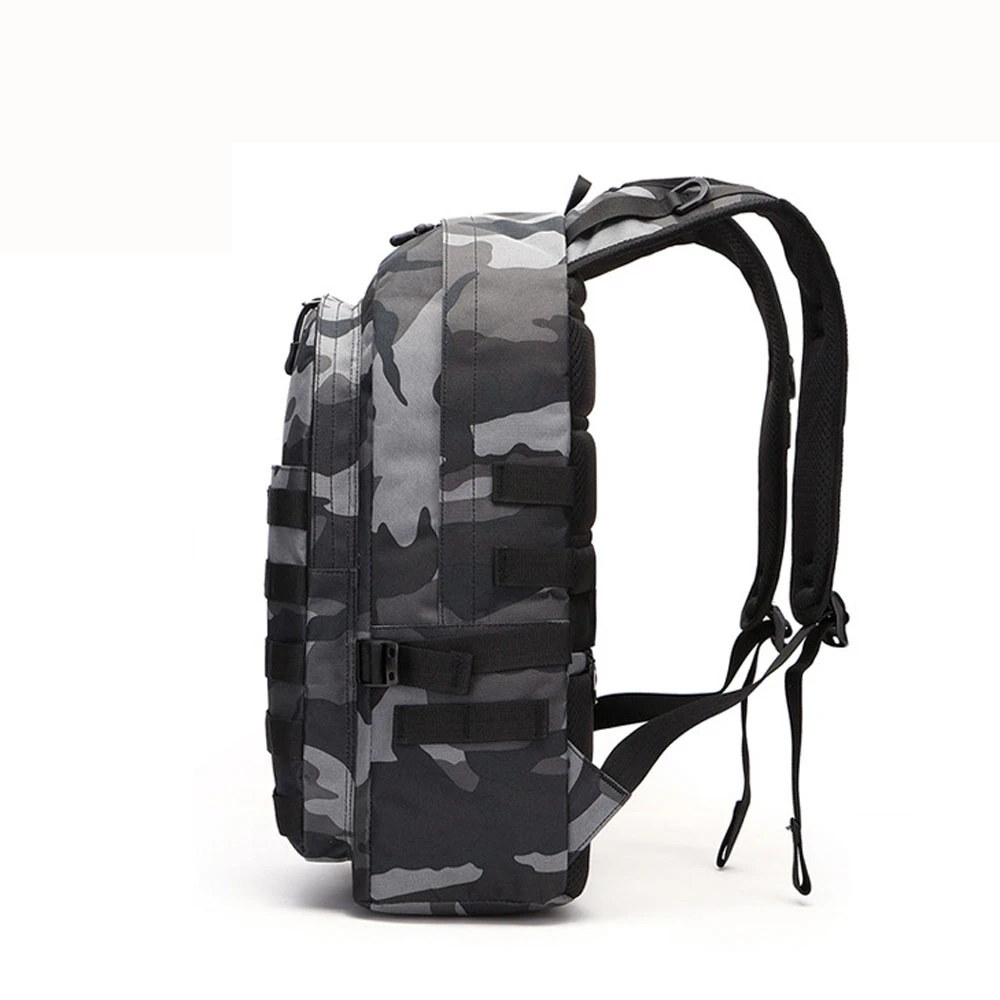 China Wholesale Custom Camo Printed Reflective Backpack Factory Outdoor Sport Teenager School Bag with Soft Canvas Lining