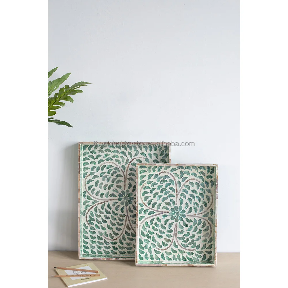 Круглый новый дизайн с перламутровой вставкой сервировочные лотки декоративный лоток для швабры ручной работы 100% оптовая продажа из Вьетнама