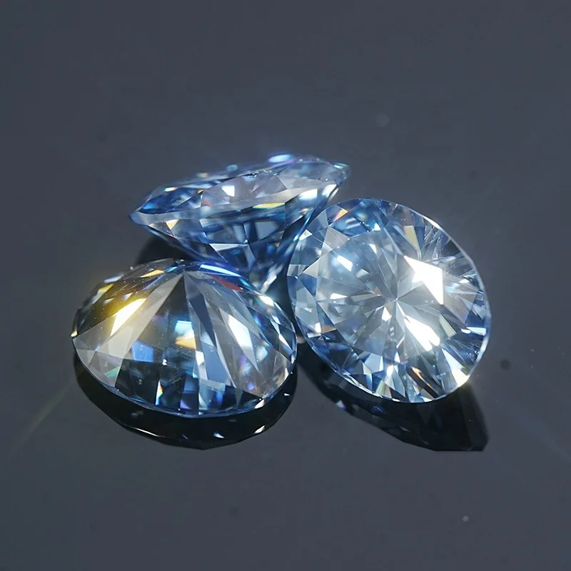 Wholesale Custom Bule color Size Oval Cut Moissanite Diamond 2 mm*4 mm-10mm*14mm White For Making Jewelry