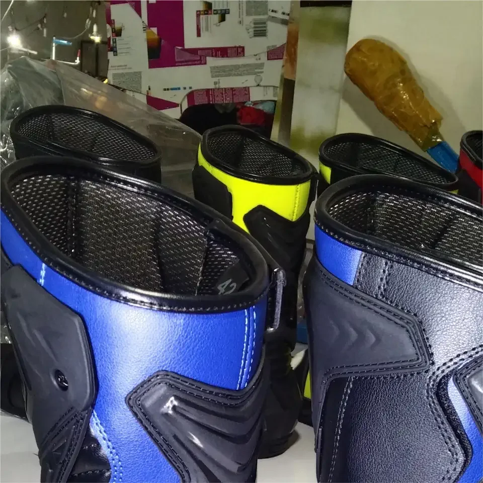 Wholesale Best Price Customized Printing Motocross Boots for Men Genuine Leather motorbike Boots Sports Racing Mens