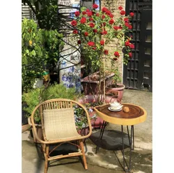 Outdoor Hotel Office Building Modern Furniture Garden Rattan Wicker Aluminum Bamboo Chairs And Table