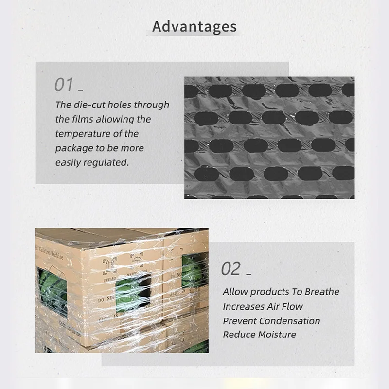 Ameson Food Pallet Wrapping Perforated Breathable Vented Stretch Film