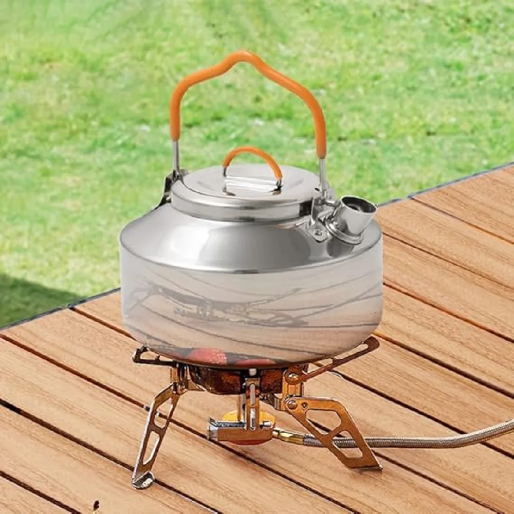 Camping Kettle Teapot Cookware with Handle Outdoor Tea Coffee Pot for Hiking Argent | Sporting Goods | Outdoor Sports | Camping