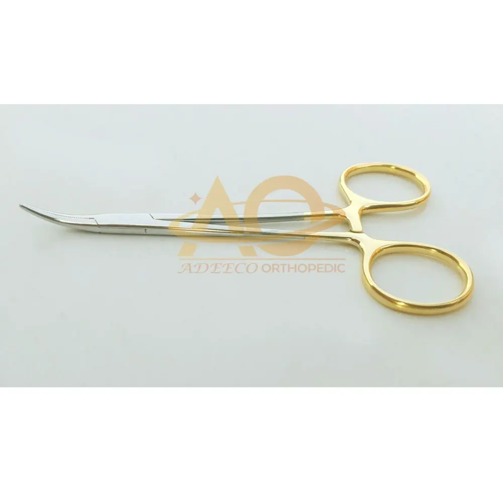 10PCS Mosquito Forceps Curved Half Golden Handle Halsted Clamp Hemostat Surgical