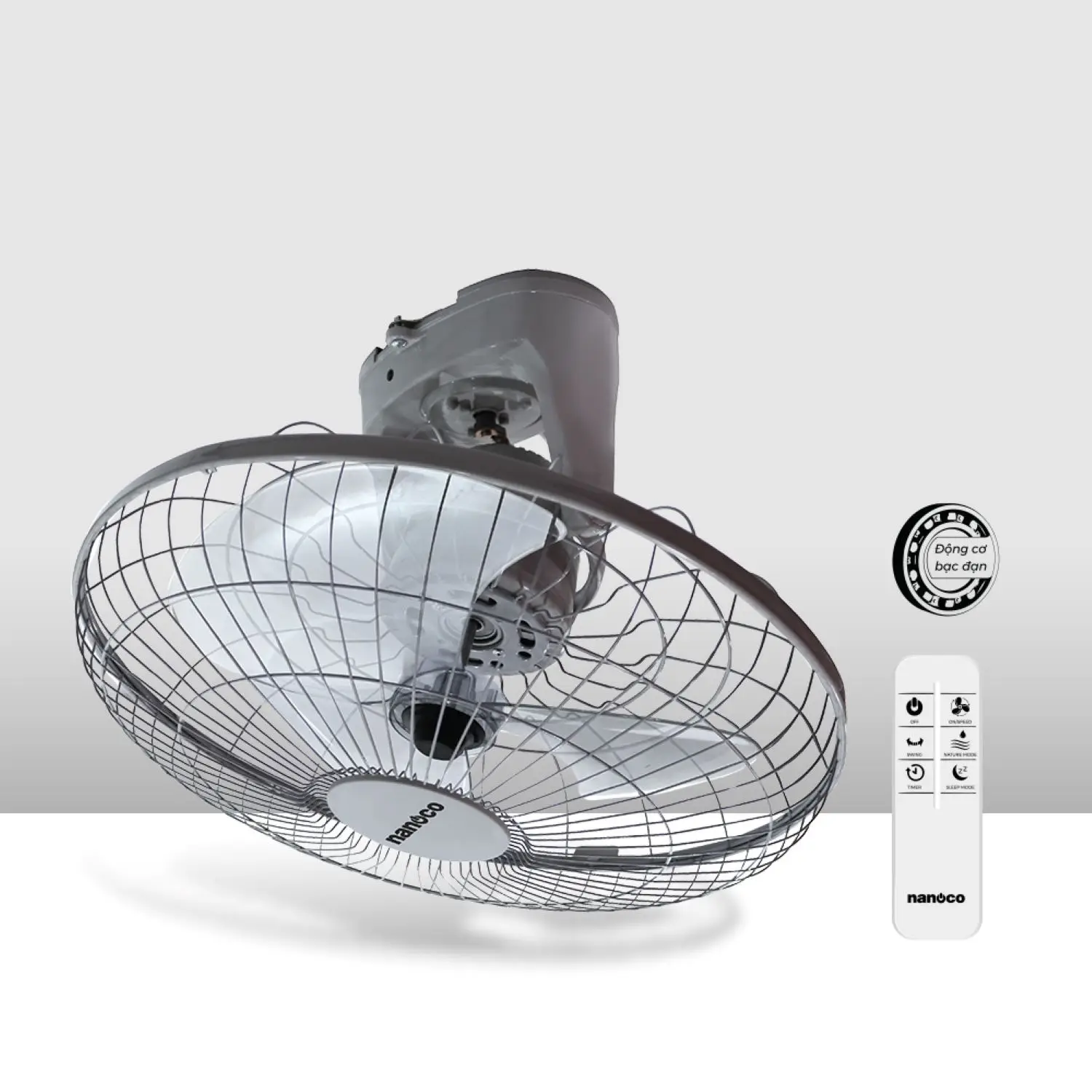 Nanoco NOF1603G-RC Wall Mounted Remote Control Cycle Fan 40cm Plastic Blade Ball-Bearing Motor Electric Bulk Wholesale Vietnam