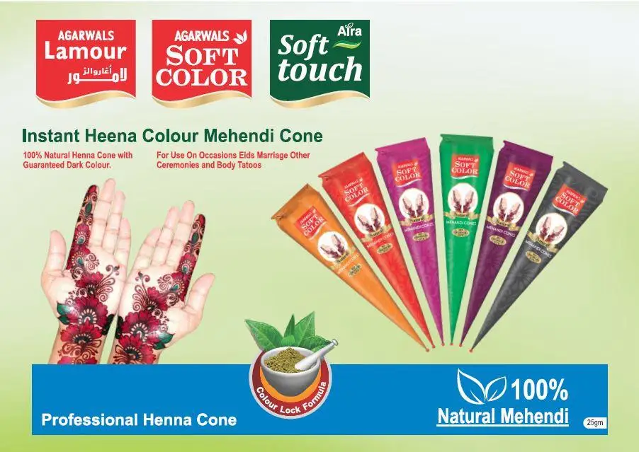 Instant Henna Cone for Makeup Colorful Mehendi Design