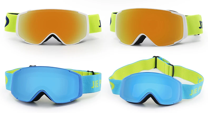 JIEPOLLY Fashion Wholesale Factory Children Anti-Fog Ski Googles Girl Snowboard Glasses Custom Brands Boy Kid Ski Snow Goggles