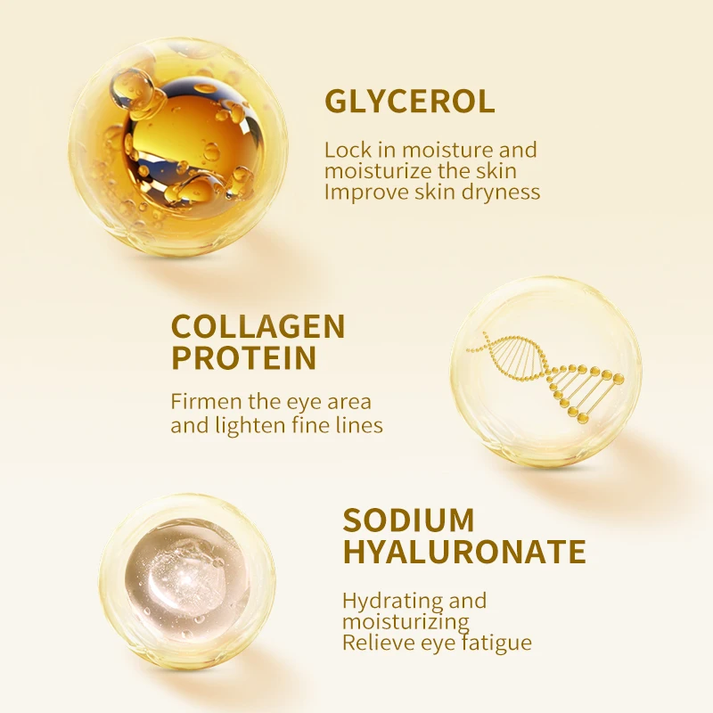 POUQUR  Private Label Gold Eye Mask Anti agingWrinkle Mask For Eye Remove Dark Circles Golden Eye Patch In Stock