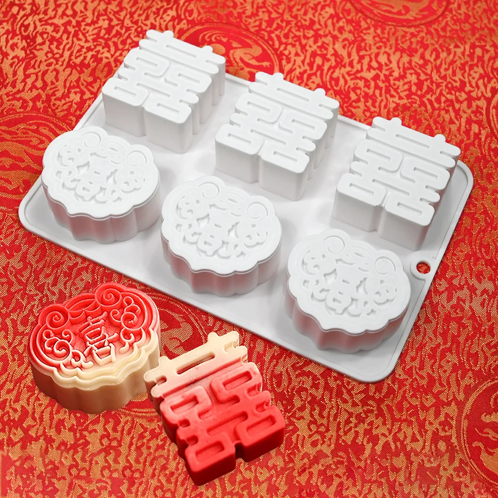 DIY French Dessert Baking mold Jelly Pudding Mold 6 Cavity Flower Shape Mooncake Mousse Cake Silicone Mold