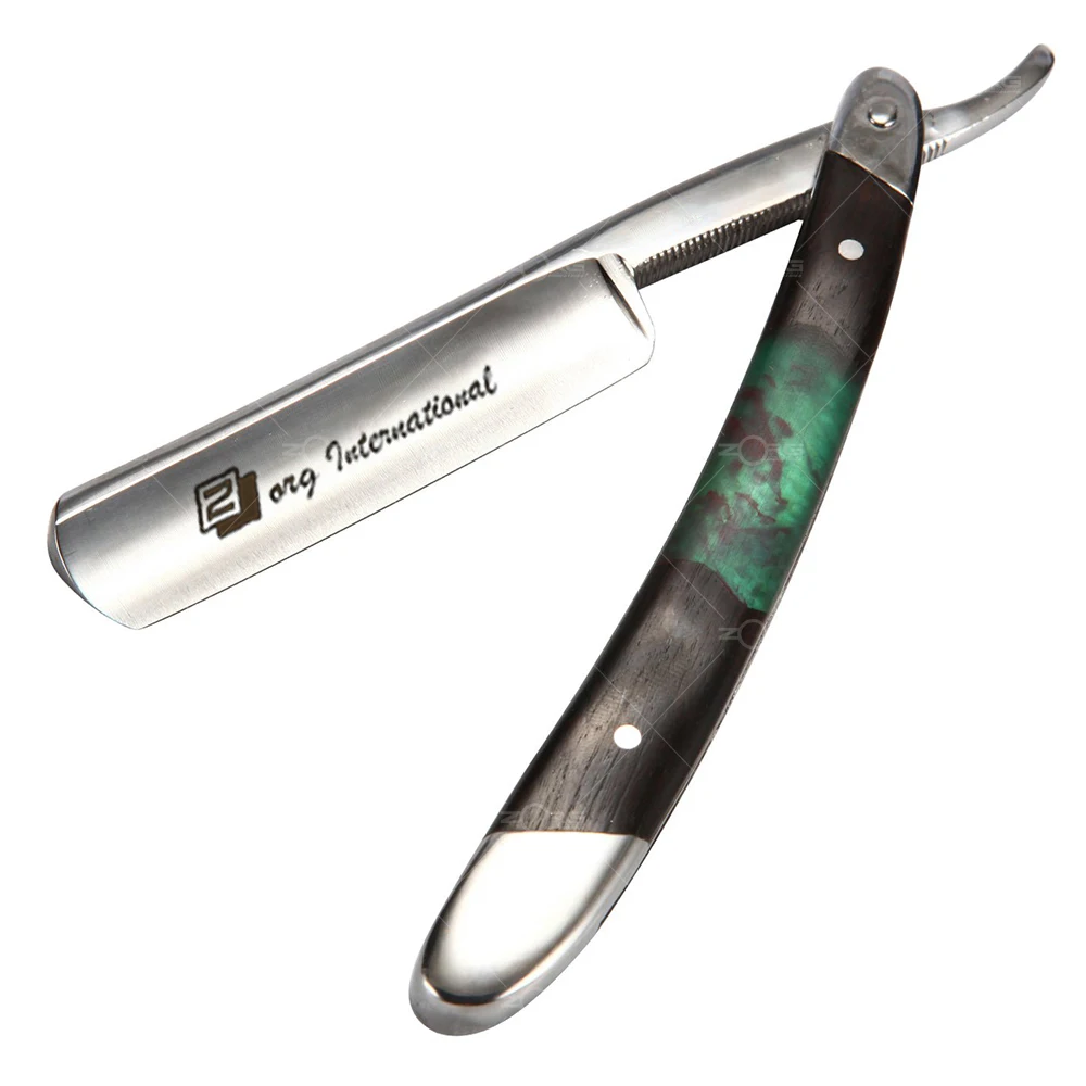 Fine Finishing Classic Design Wooden Handle Straight Shaving Razor Custom Logo In Stock Stainless Steel Barber Razor