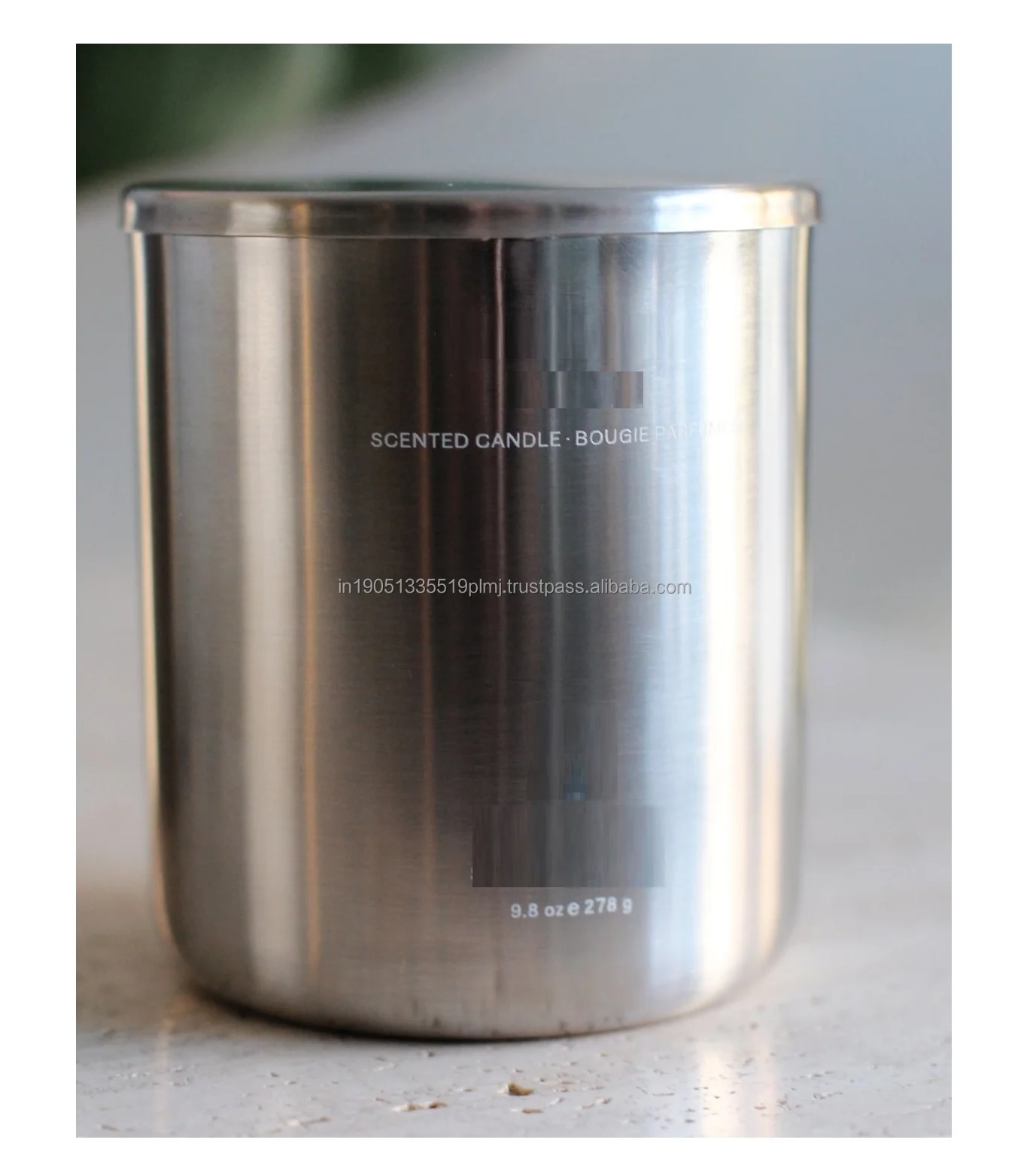 Available Round Candle Jar Stainless Steel Brushed With Nickel Candle Holders Or Candle jars With Lid For Christmas Decoration