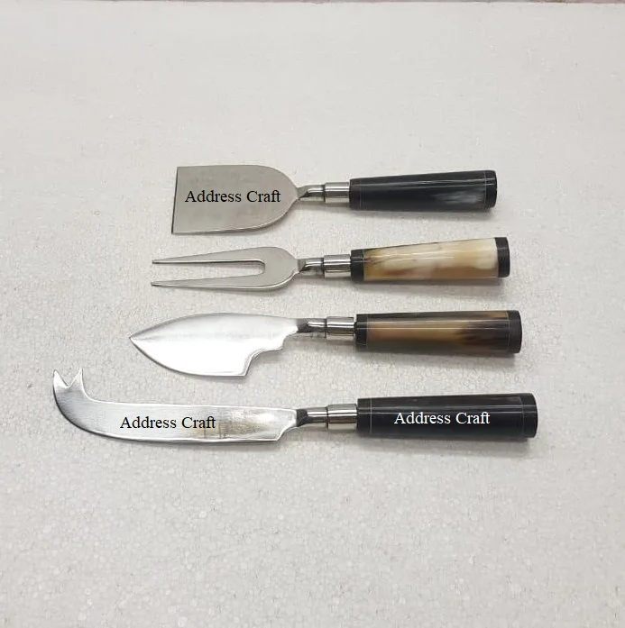 Customized 18/8 Stainless Steel Cheese Set of 4 With Resin Handle SS Cutlery Cutting Tool Hot Selling 2024 Cutting Chees Set