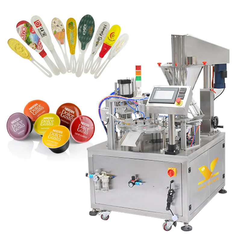 fully automatic filling biodegradable material cup nespresso coffee capsules sealing machine for liquid powder pellet