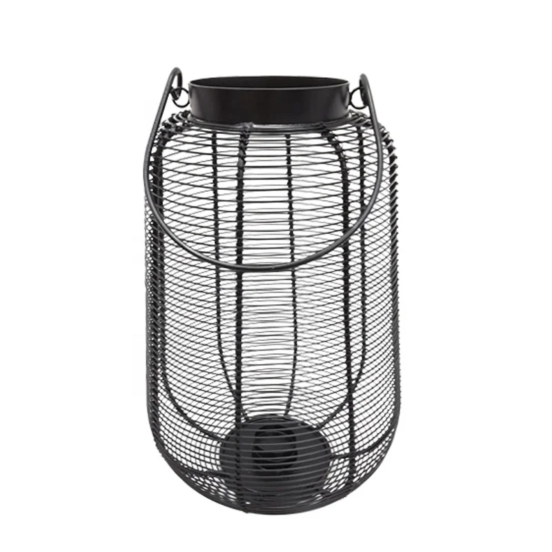 Home Decoration Luxury Designer Decorative Iron Attractive Lantern Blue Color Finishing Classic Design Candle Holder Handmade