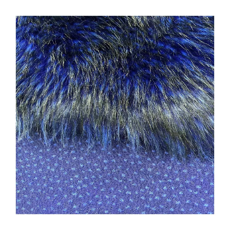 White 90mm Jacquard Long Hair Pile Faux Fur Artificial Soft Fashion Fur Fabric For Clothing