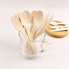 Hot Sale Disposable Wooden Spoon and Best Price Export Market Wood Cutlery Sets Knife Spoon Made in Vietnam