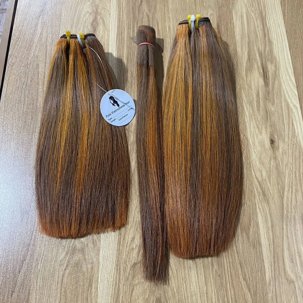 charcoal blue Omberr style light Bone straight weft 100% Vietnamese human hair can be dyed all colors length 6inch - 36inch