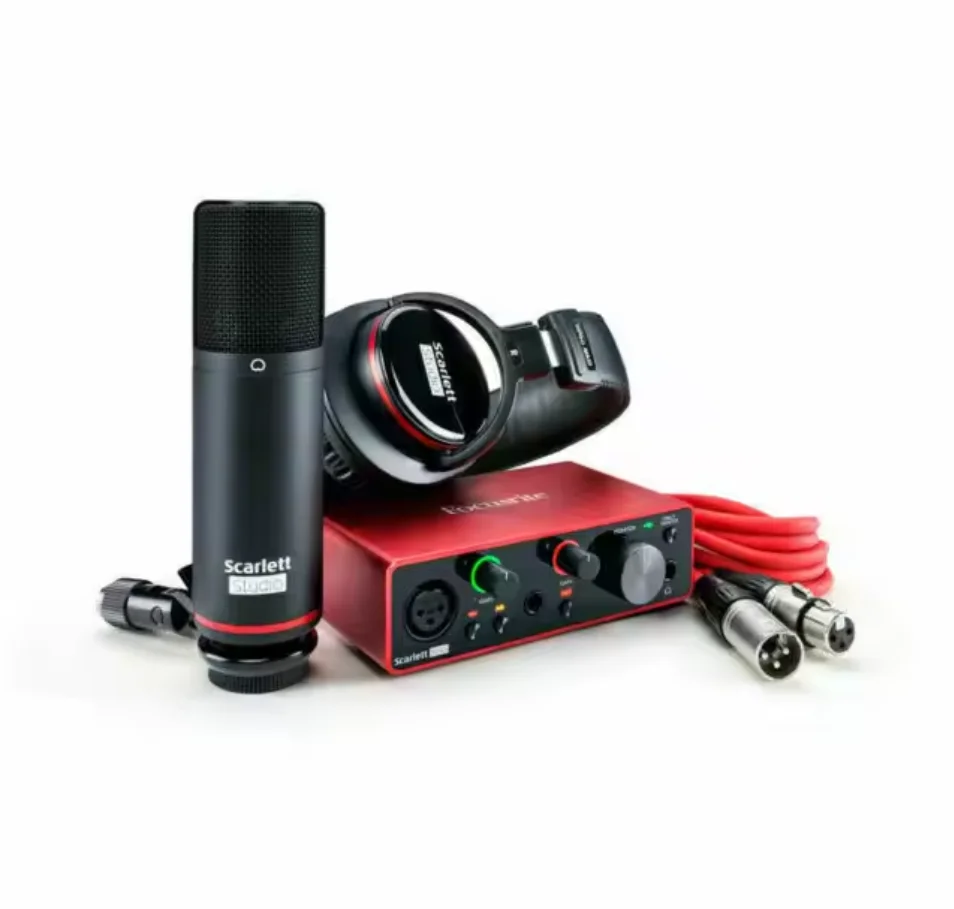 Лучший промо Focusrite Scarlett Solo Studio 3-го поколения USB аудио интерфейс и комплект записи с микрофоном