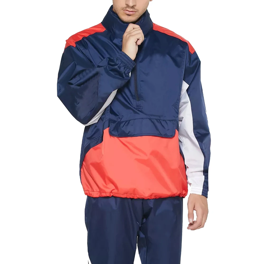 Men pattern windbreaker Jacket Customize color-block Anorak  jacket