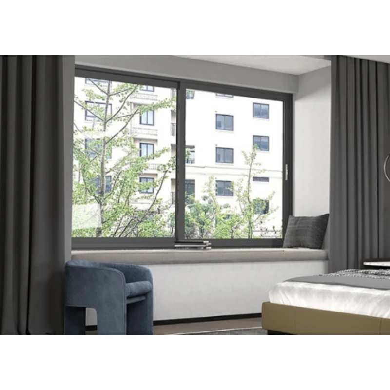 2 4 Panel Window Slider Optional Fly Screen Roller Shutter Sliding Aluminium Windows with Aluminum Shutter