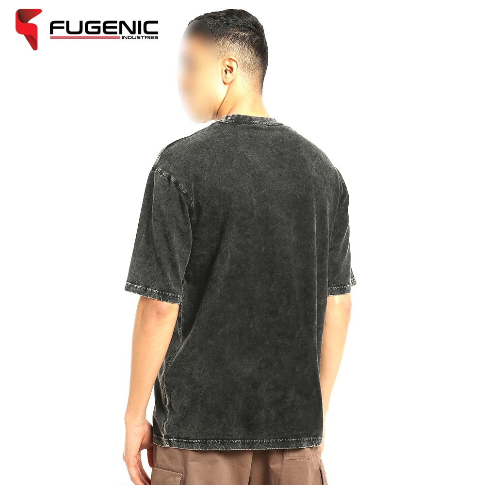 Acid Wash T Shirt Solid Color Hand Made O Neck Comfortable Newest Design Men Acid Wash T Shits BY Fugenic Industries