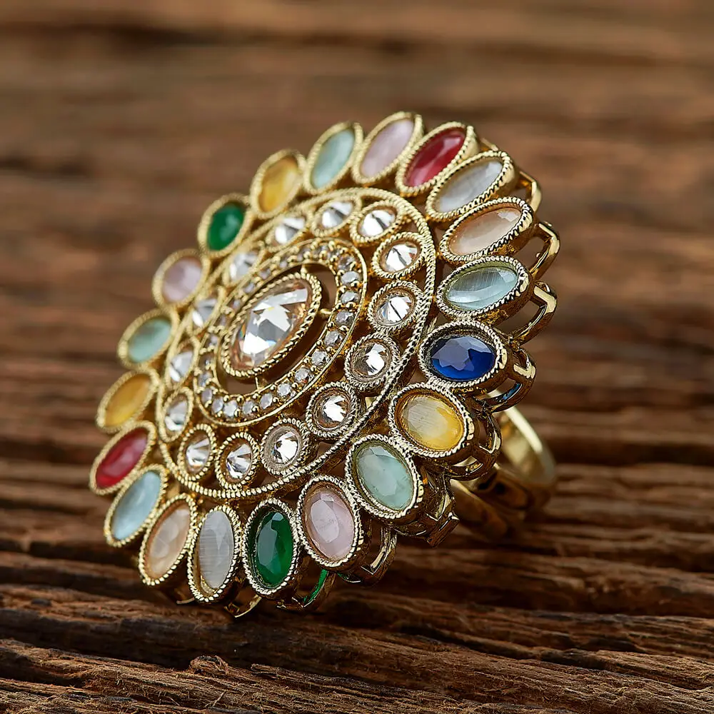 Beautiful Designer Antique Classic Adjustable Finger Ring With Mehndi Plating Wholesalers in India