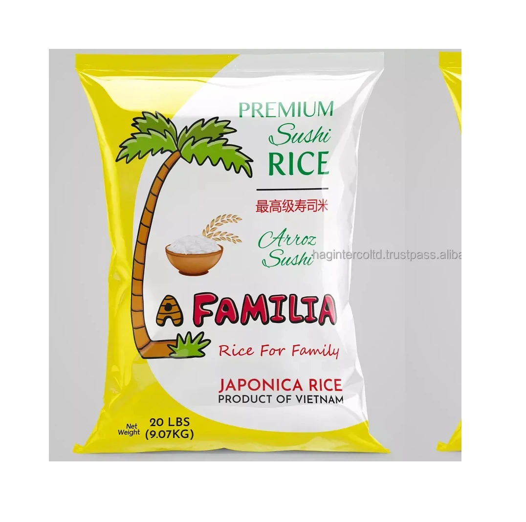 Premium Sushi Japonica rice brand La Familia bag 20 LBS White Rice Short-Grain Rice Best Quality For Sale