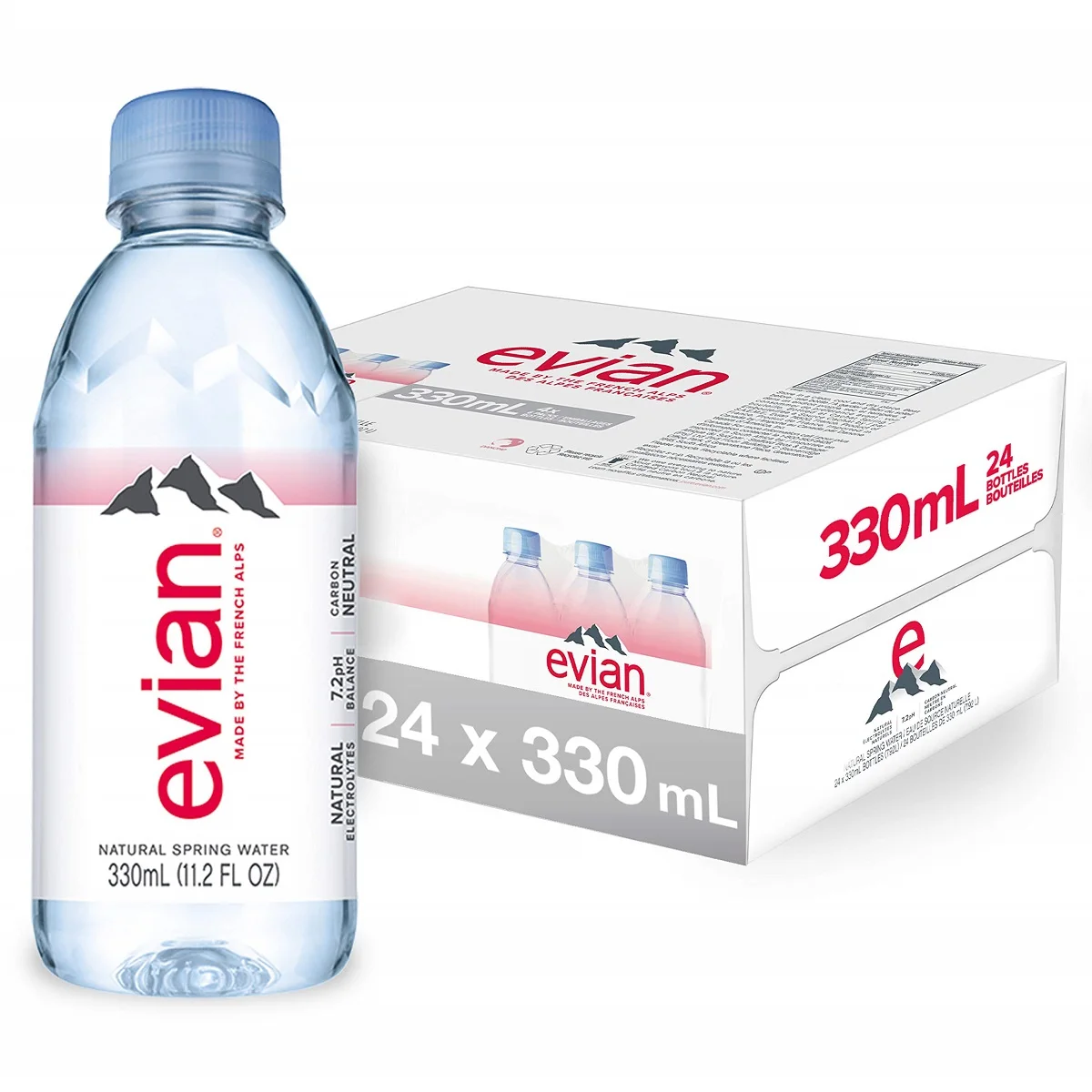 Evian Sparkling Natural Mineral Water - 330 ML
