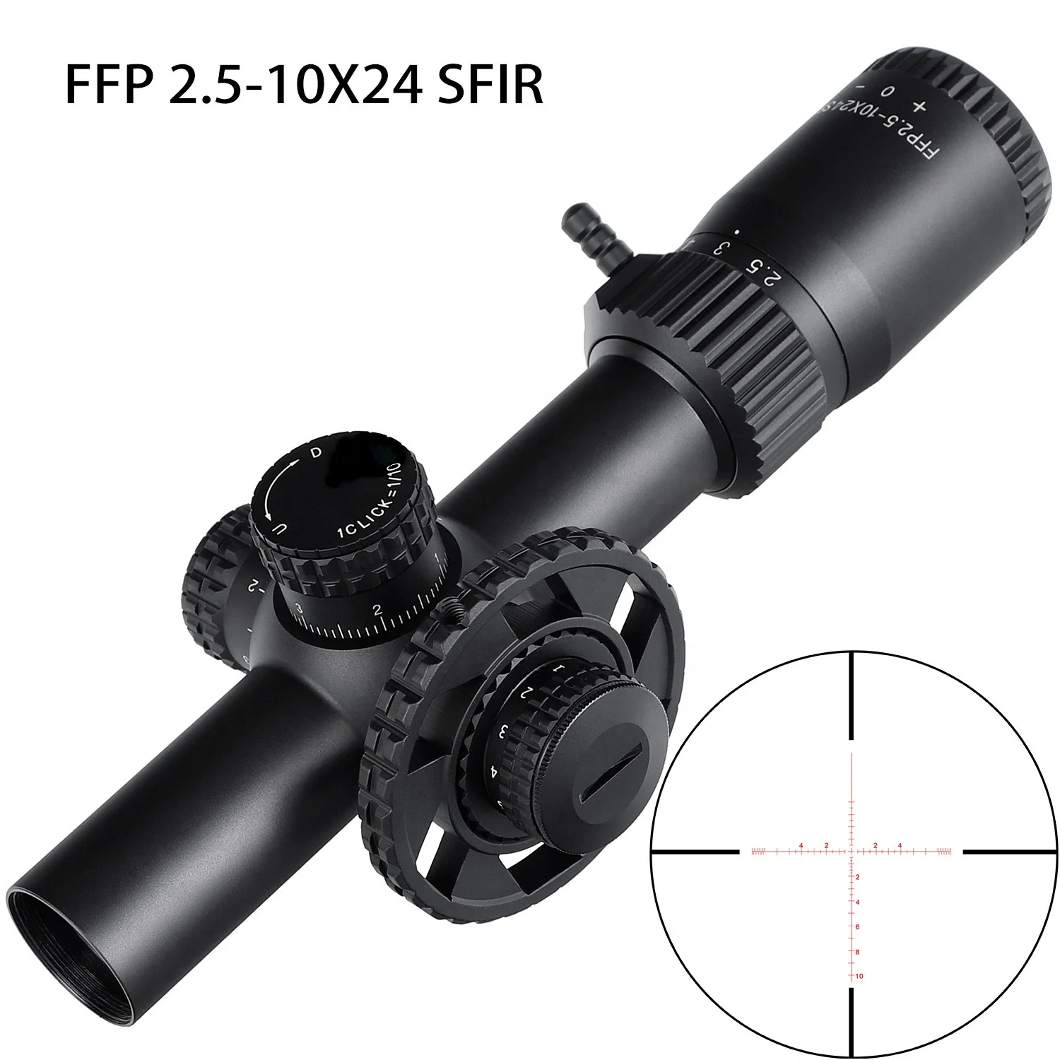 Ohhunt Optics OEM FFP Scope 2.5-10x24 Tactical Optical Sight Side Focus Red Illuminated Hunting Scopes