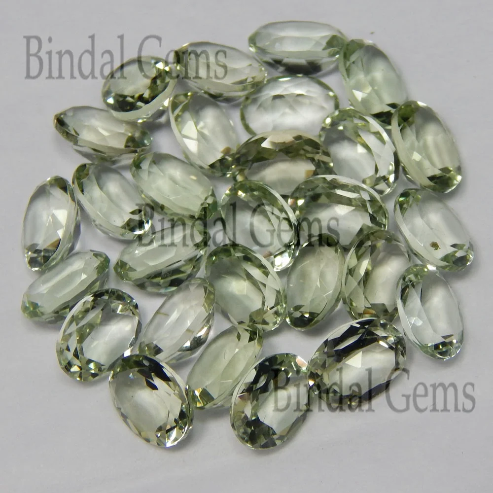 Exclusive Green Amethyst Natural Cabochon 6 x 8 MM Oval Shape Normal Cut Gemstone For Jewellery Making