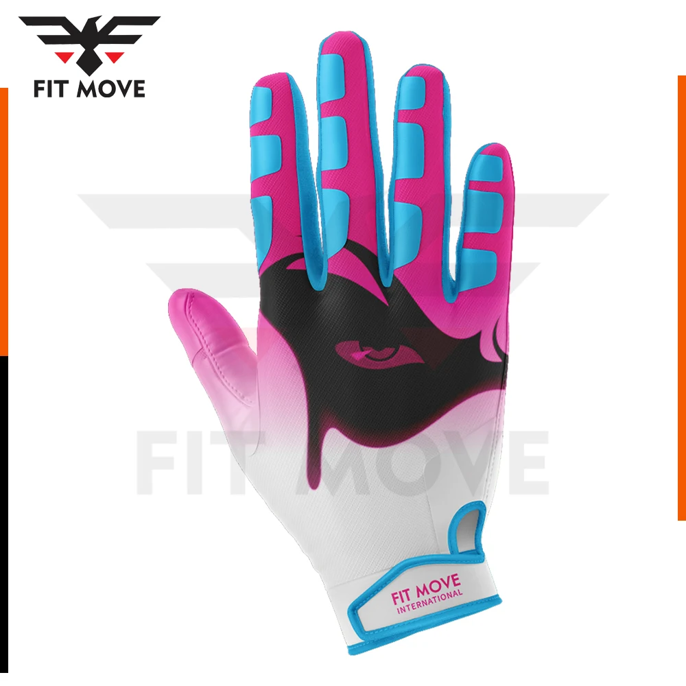 2022 October breast cancer pink American football receiver custom football gloves Custom Wholesale