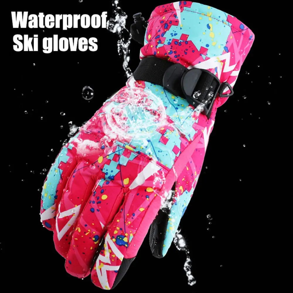 Thermal Men Winter Sports Ski Gloves Heated Waterproof Touch Screen Ski Gloves Ski Mittens